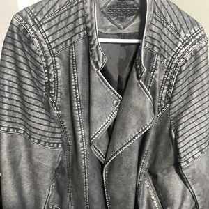 Joy Joy Leather Jacket. Looks great and edgy. Only worn a few times. Gr8 shape.